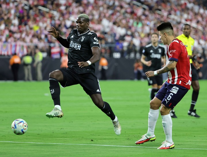 Paul Pogba durante el partido amistoso ante Chivas en Las Vegas