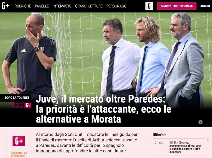 Gazzetta: Paredes en el radar de Juventus.